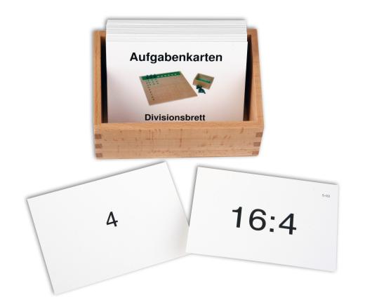 Aufgabenkarten f&uuml;r das Divisionsbrett