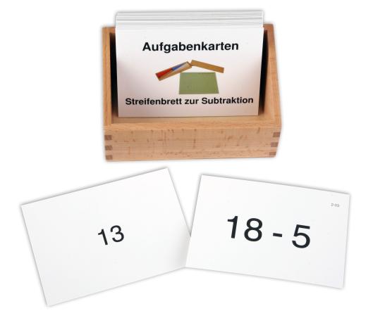 Aufgabenkarten zum Streifenbrett zur Subtraktion