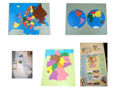 Montessori Puzzlekarten Deutschland, Europa und Welt
