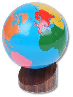 Montessori Globus - Erdteile / Kontinente