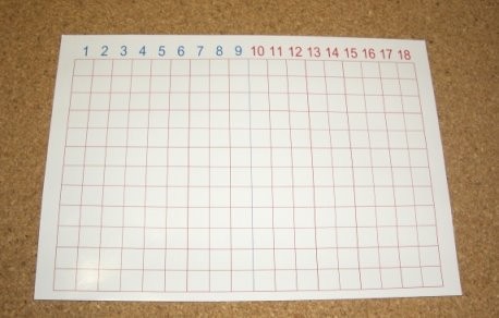 Montessori Streifenbrett zur Subtraktion aus Karton
