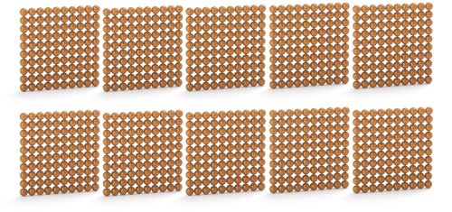 10 Goldene Perlenquadrate aus Kunststoff