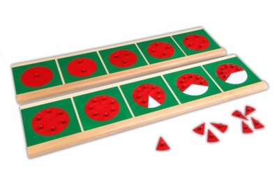 Bruchrechenkreise mit 2 Ständern - Montessori Material