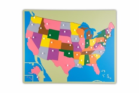 Montessori Puzzlekarte USA Montessori Puzzlekarte Amerika