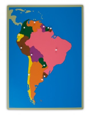 Montessori Puzzlekarte Südamerika