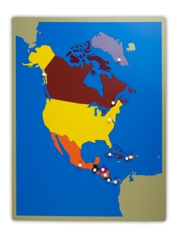 Montessori Puzzlekarte Nordamerika Montessori Puzzlekarte Nordamerika