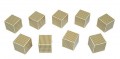 9 Tausenderwürfel aus Holz - Goldenes Perlenmaterial 9 Tausenderwürfel aus Holz - Goldenes Perlenmaterial