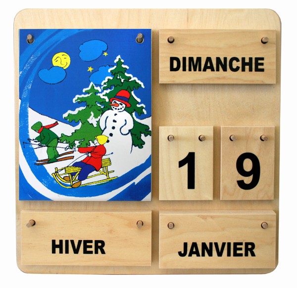 Kinder Lernkalender Französisch - Holzkalender Kinder Lernkalender Französisch - Holzkalender