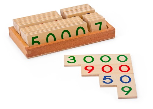 Lernspielzeug aus Holz NEU groß Montessori Zahlenkarten 1-9000 
