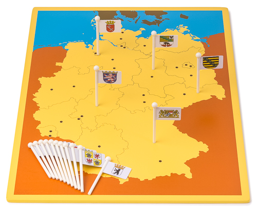 Steckkarte Deutschland Bundesländer und Hauptstädte