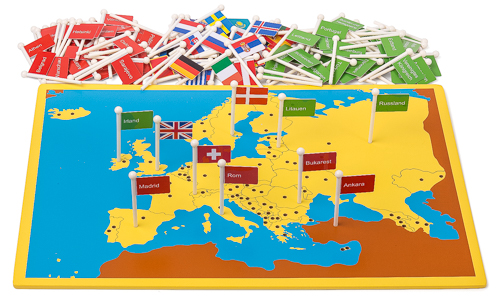 Steckkarte Europa Länder und Hauptstädte