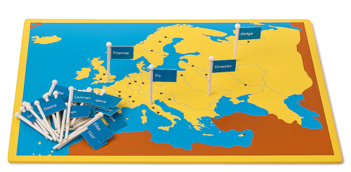 Steckkarte Europa Flüsse