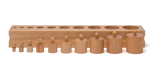 Einsatzzylinder & Zylinderblock Holz Montessori Lernmaterial 44 tlg Premium 